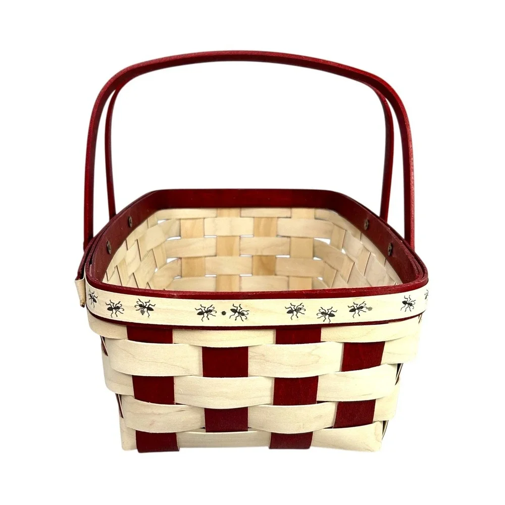 Longaberger SUMMER CELEBRATIONS SM MARKET BASKET & Protector Red White 2014 Read